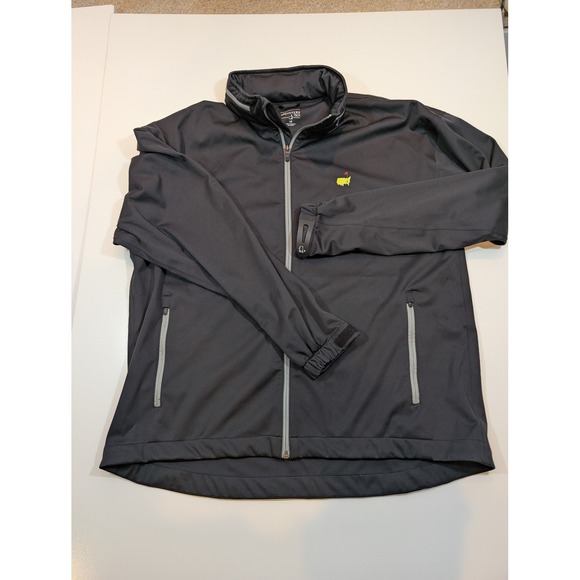 Masters Tech Mens LG Black Full Zip Golf Rain Jacket Stowable Augusta - Picture 3 of 13